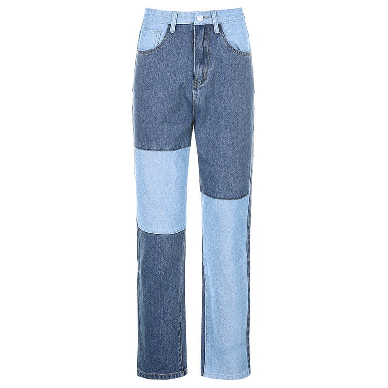 Declynn - Pantaloni a vita alta con cuciture a contrasto