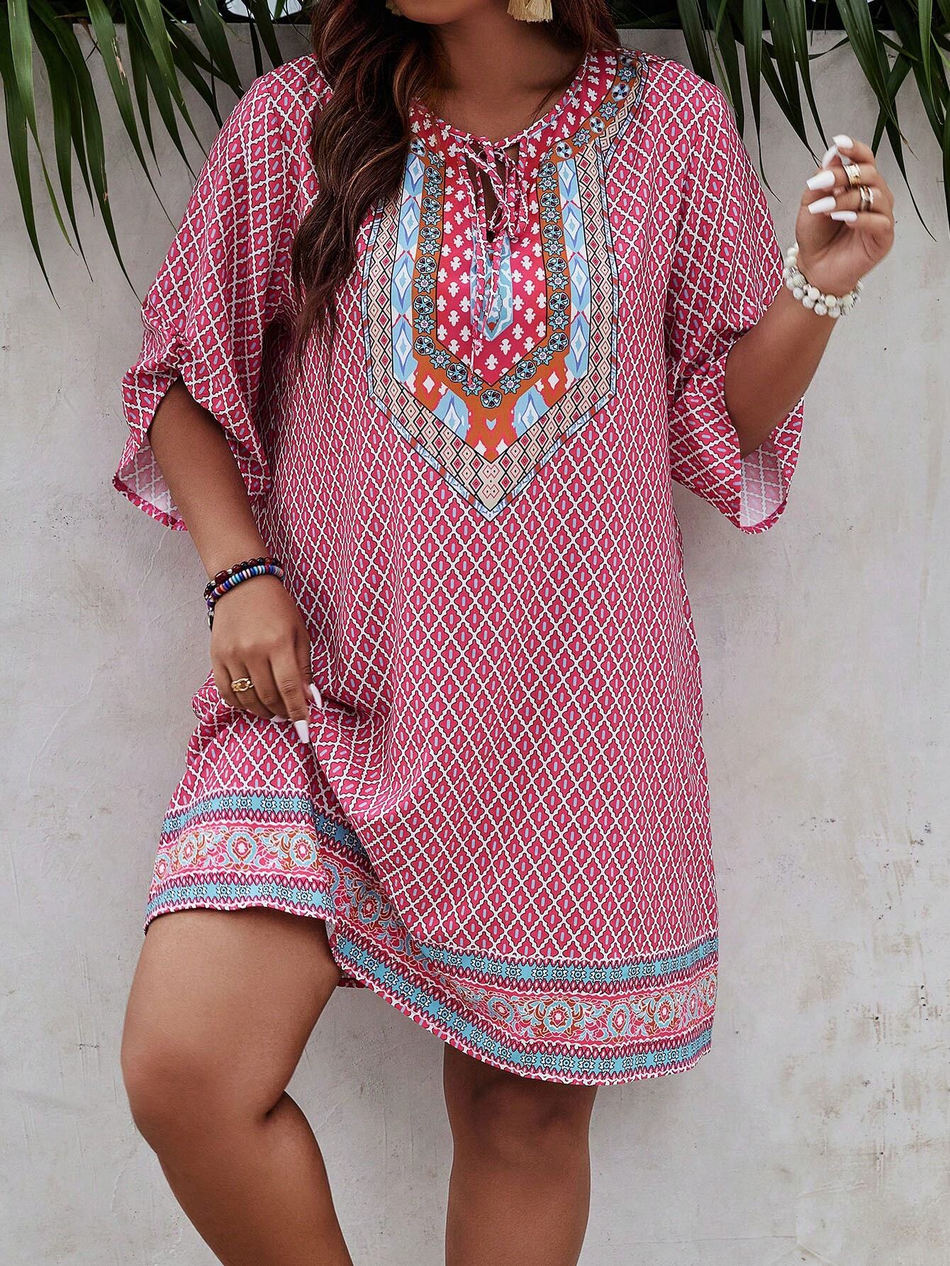 Ruby- Abito ispirato vintage con motivo casual