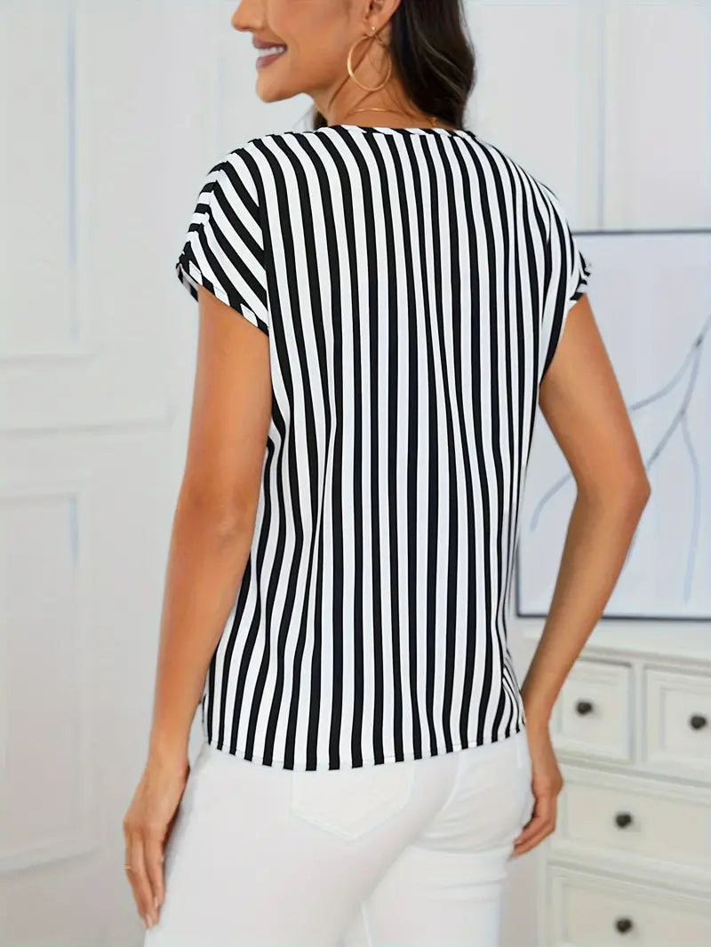 Corine - Comfort estivo elegante – la tua blusa a righe perfetta