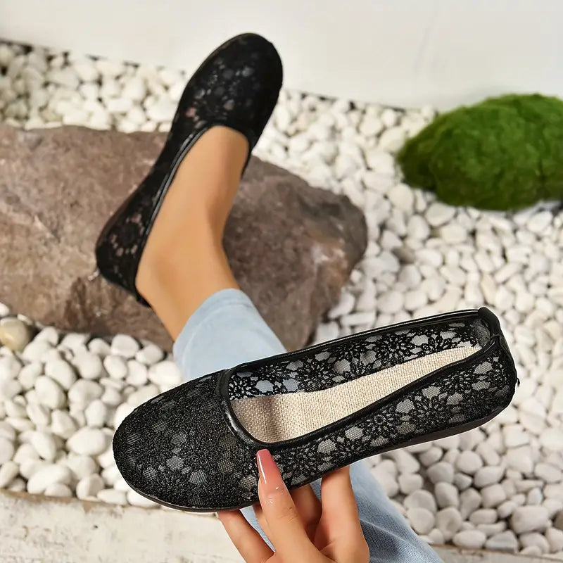 Jessamine | Scarpe da Balletto Vintage in Mesh Traspirante