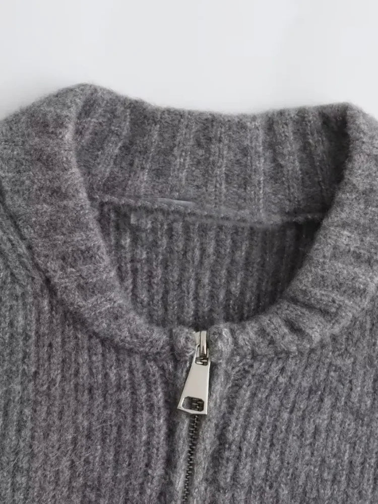 Hélène | Maglione Grigio a Collo O per Donne