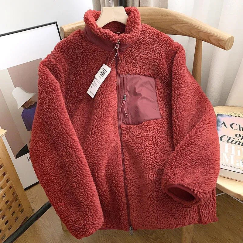 Giacca invernale da donna | Effetto teddy | Morbida e antivento