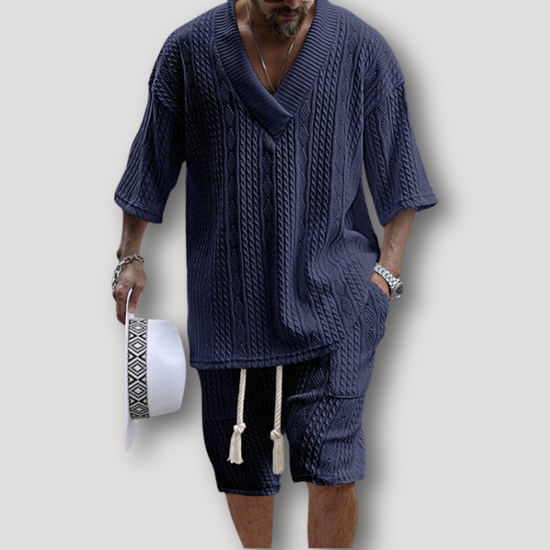 Ferdinand | Camicia a maglia cable e completo estivo corto