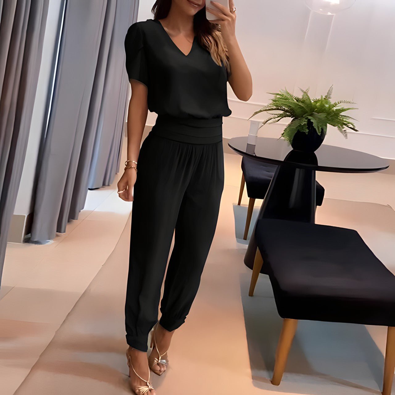 Alexandra - Set alla moda con blusa e pantaloni