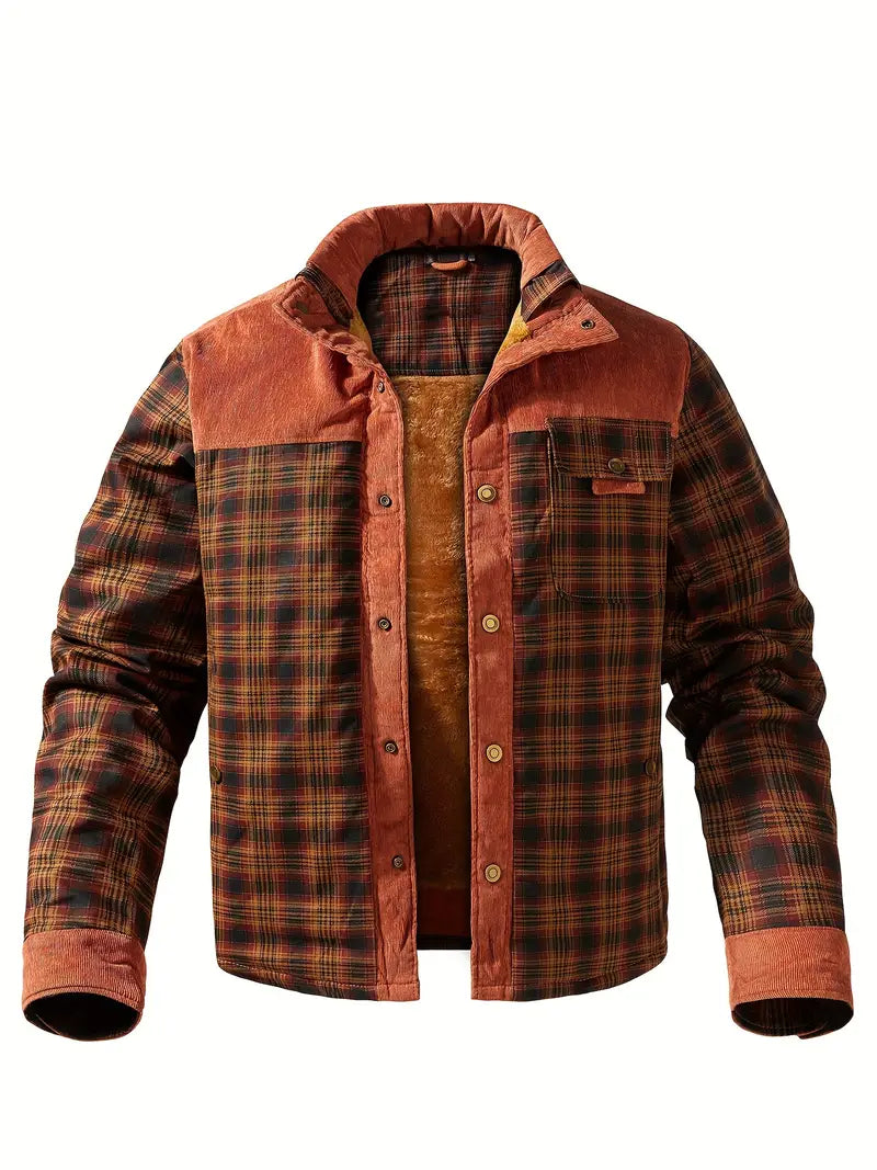 Rero | Camicia a quadri retro da uomo con fodera in pile – Caldo cappotto casual