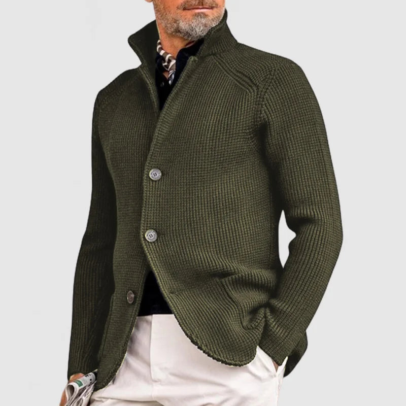 Matin | Cardigan elegante in maglia spessa per uomini – Monocromatico, comodo ed elegante