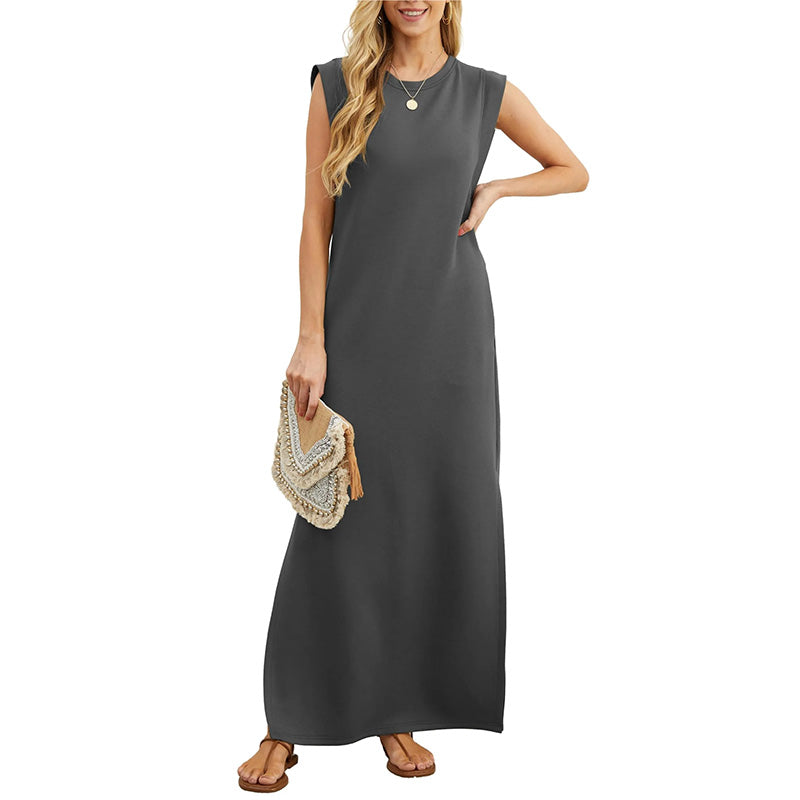 Levi | Vestito casual senza pieghe con orlo spacco