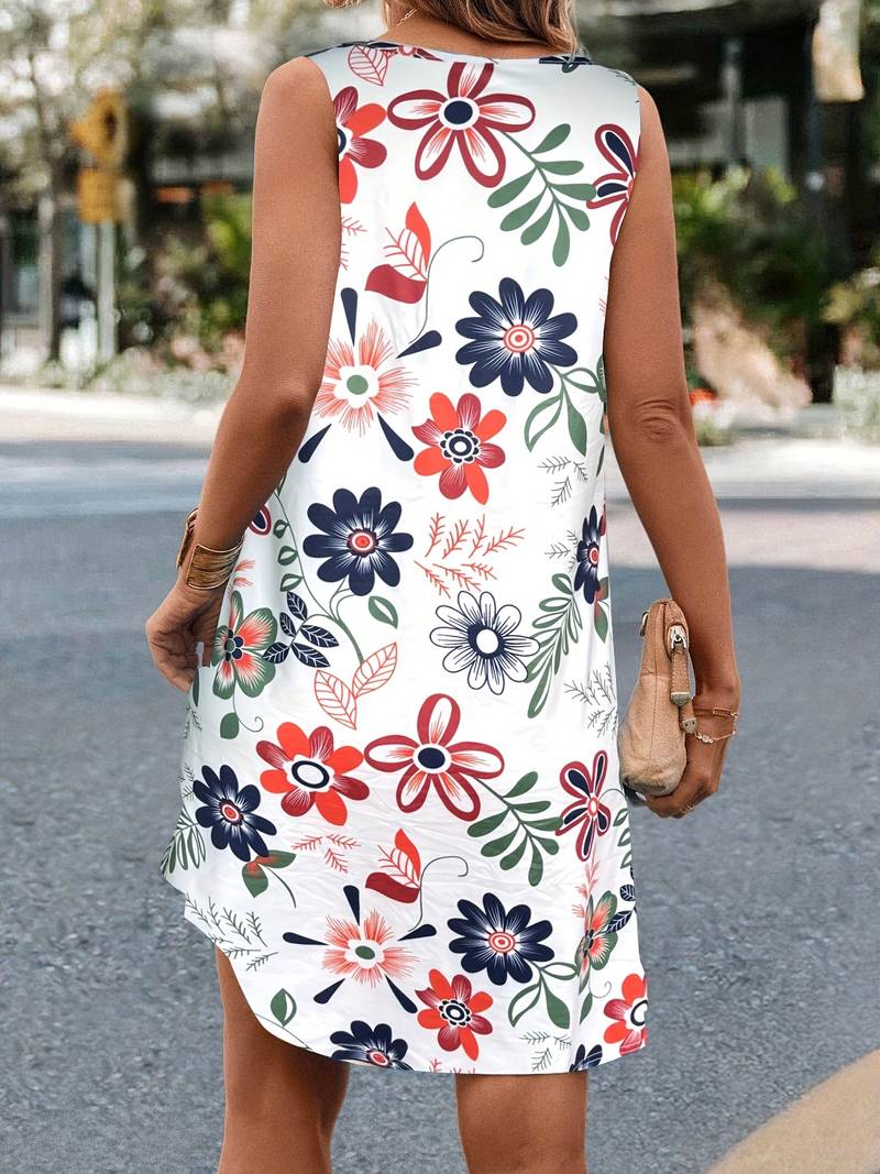 Blessa | Abito senza maniche con fiori da donna