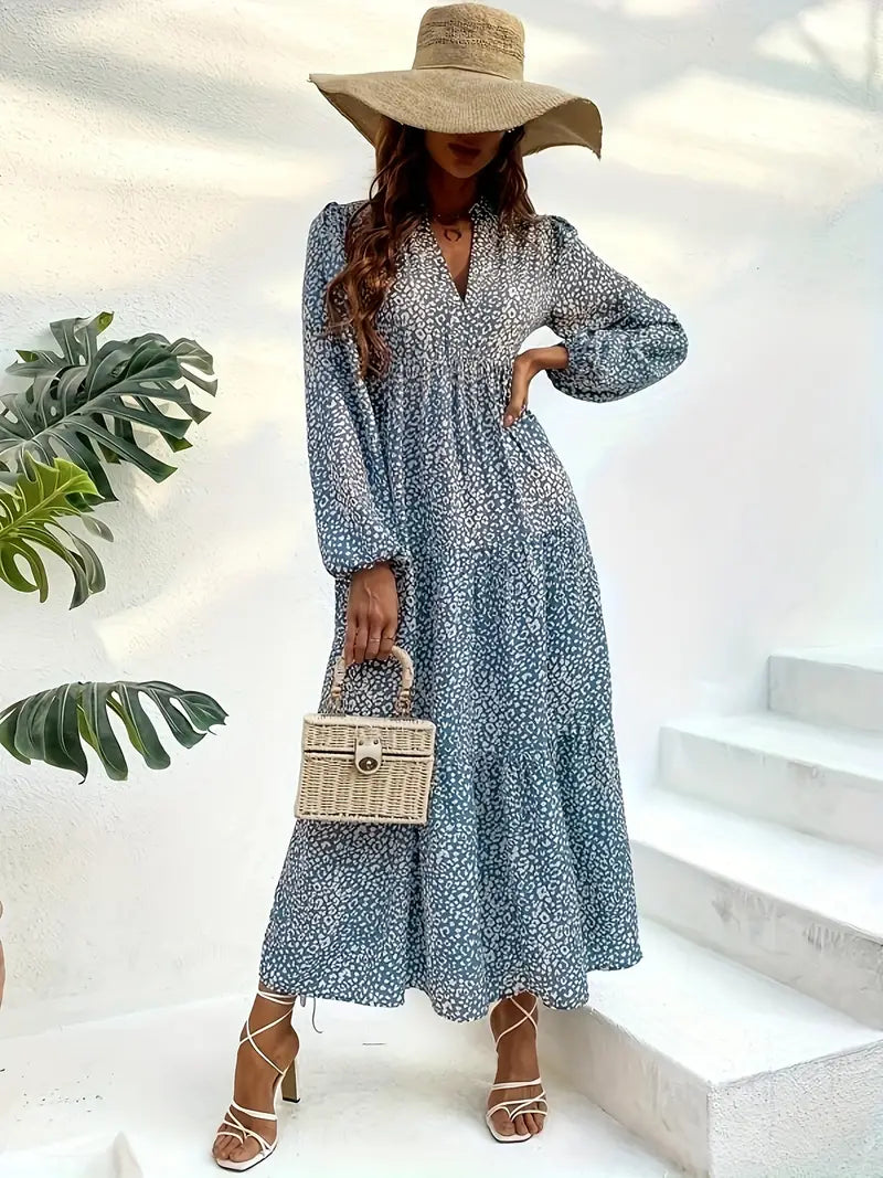 Frederique - Abito maxi boho leopardato Wildfire