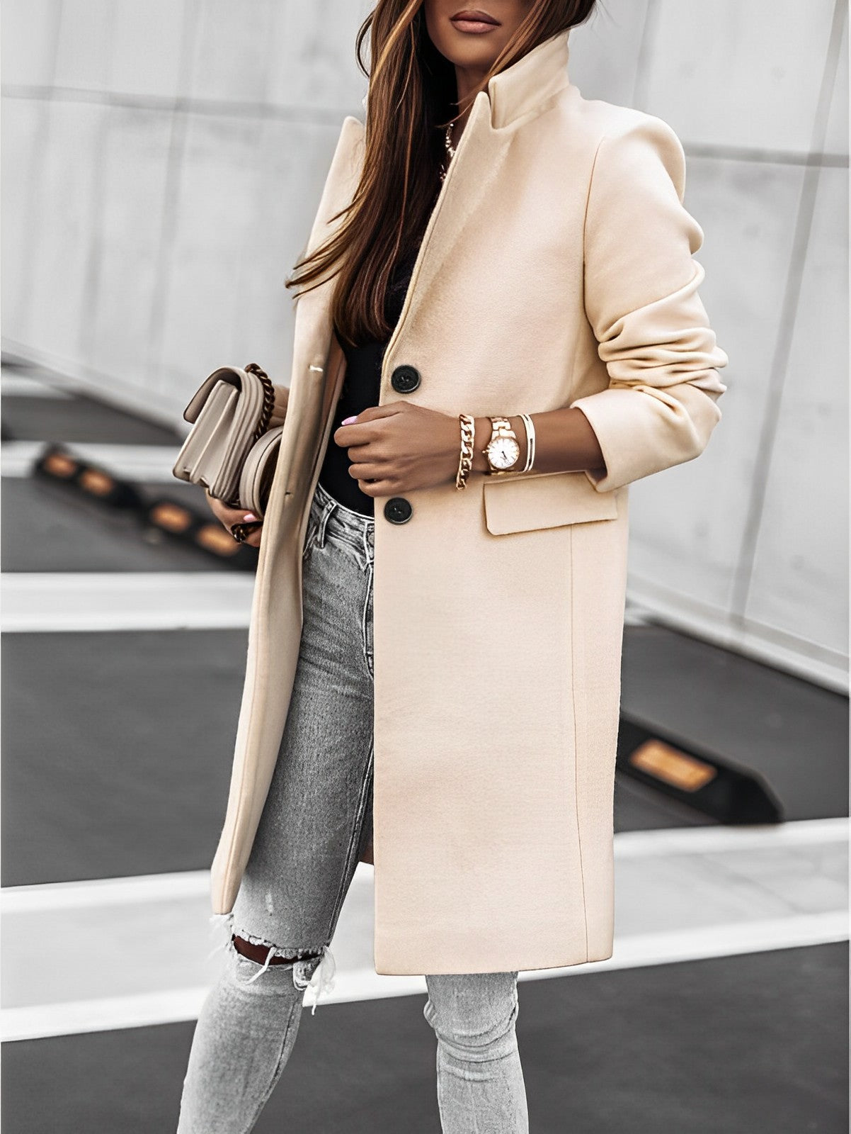 Mauren | Cappotto a maniche lunghe con 2 bottoni