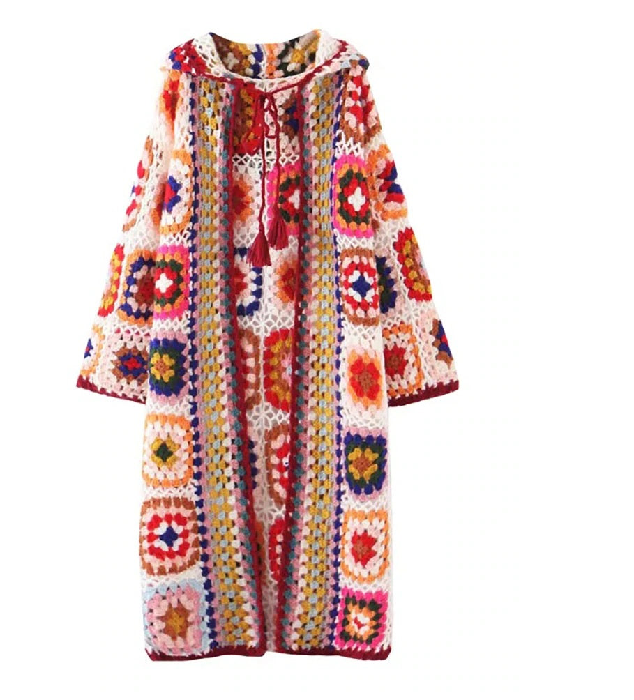 Liunce | Cardigan bohemien all'uncinetto