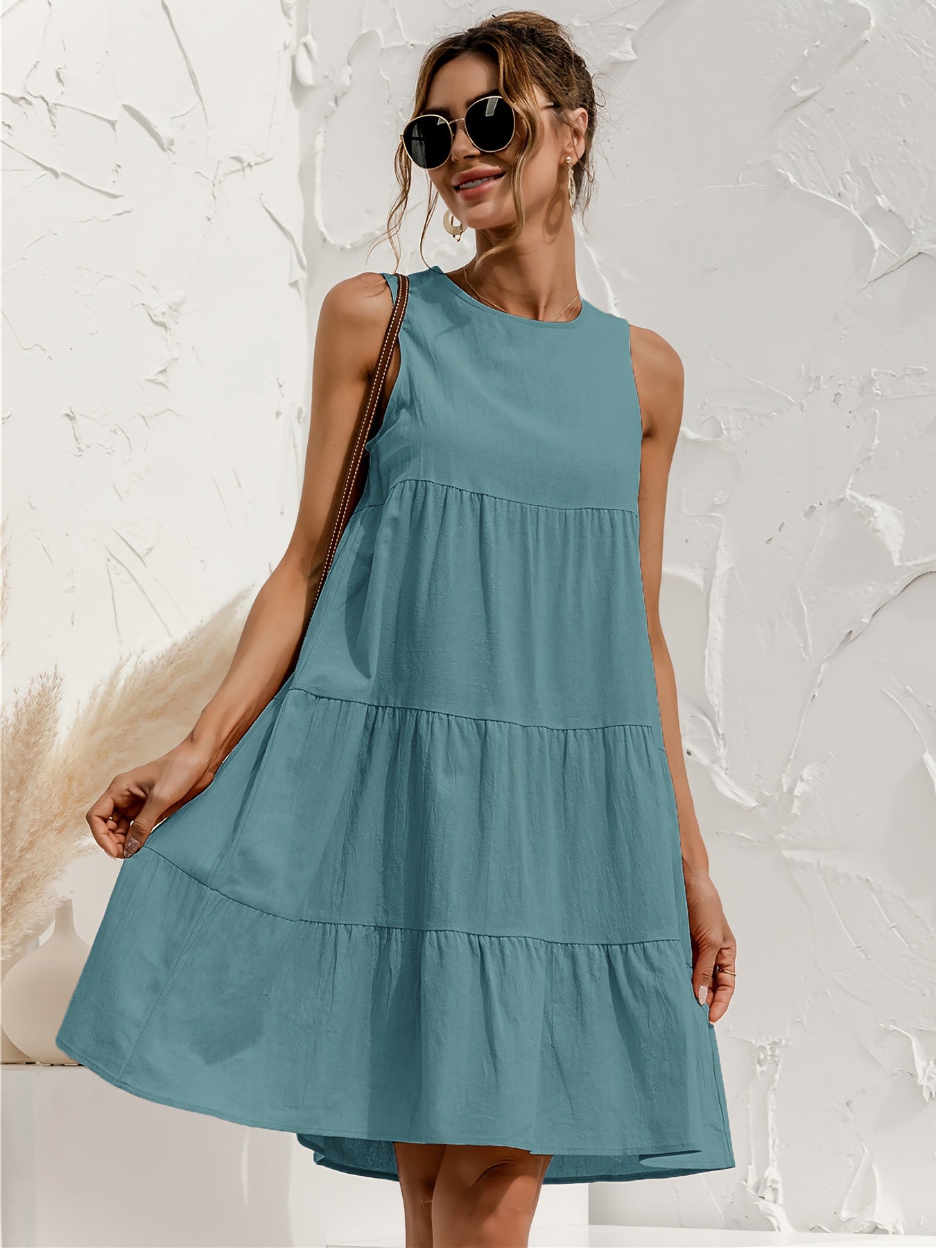 Kara | Vestito a strati nero senza maniche