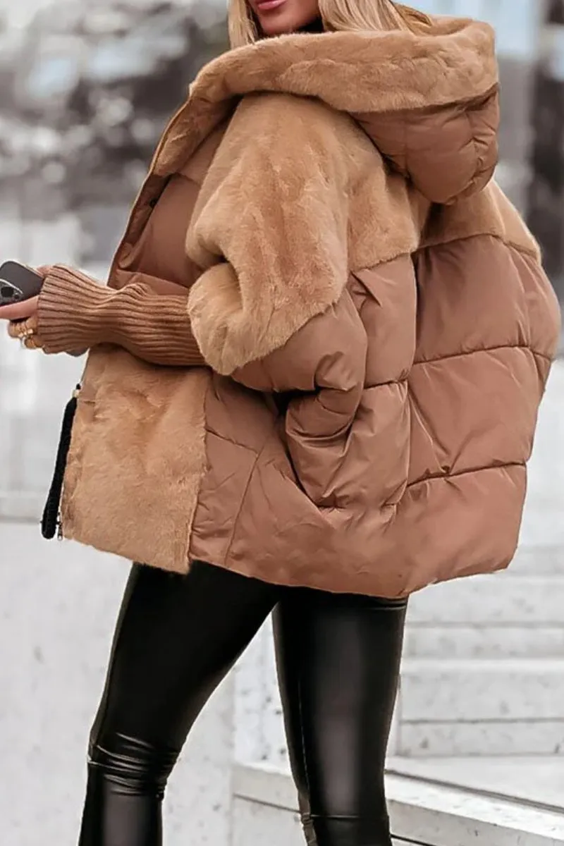 Sophie - Giacca termica invernale multicolore con cappuccio