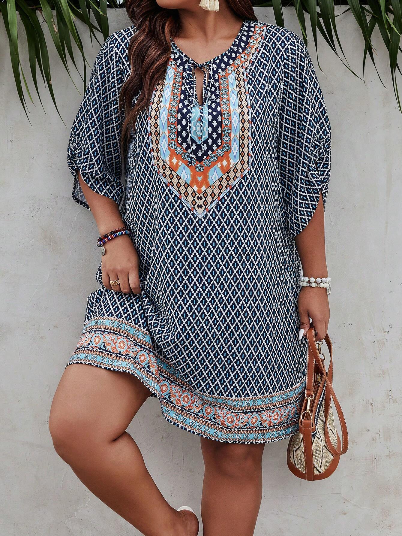 Ruby- Abito ispirato vintage con motivo casual