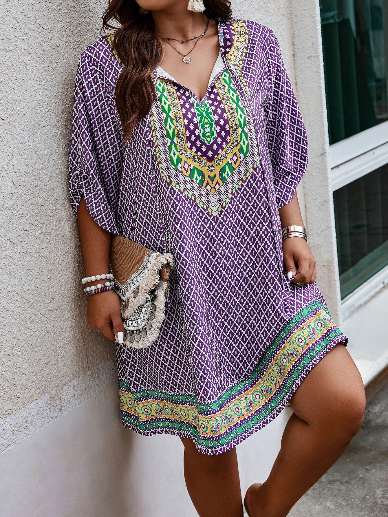 Ruby- Abito ispirato vintage con motivo casual