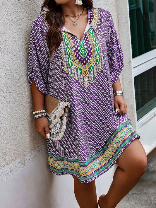 Ruby- Abito ispirato vintage con motivo casual