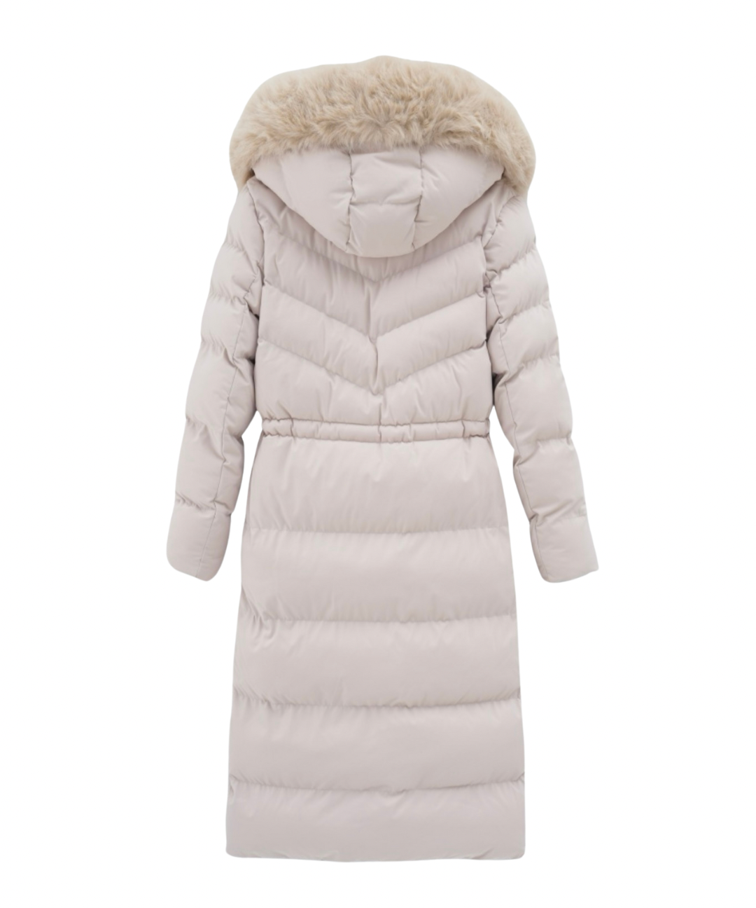 Cappotto invernale per donne | Giacca lunga trapuntata | Foderato caldo | Cappuccio con pelliccia sintetica