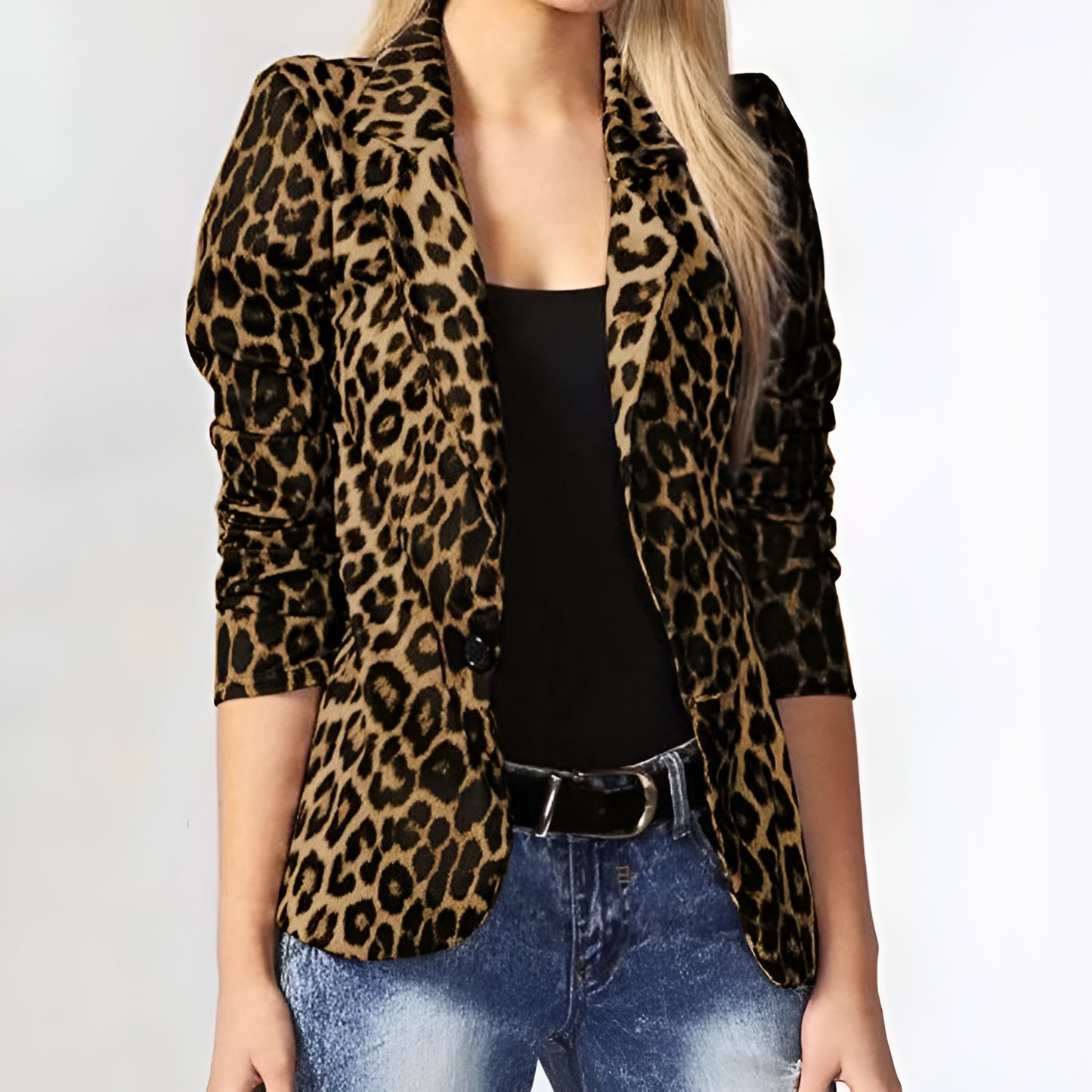 Nevaeh | Blazer con stampa animale e colletto a revers