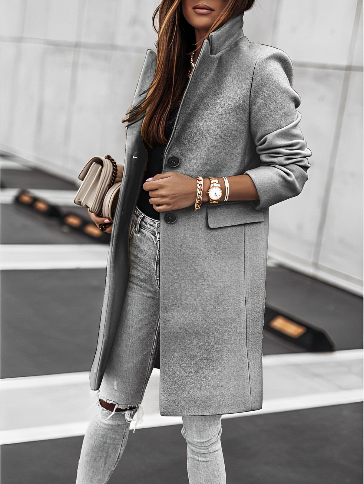 Mauren | Cappotto a maniche lunghe con 2 bottoni