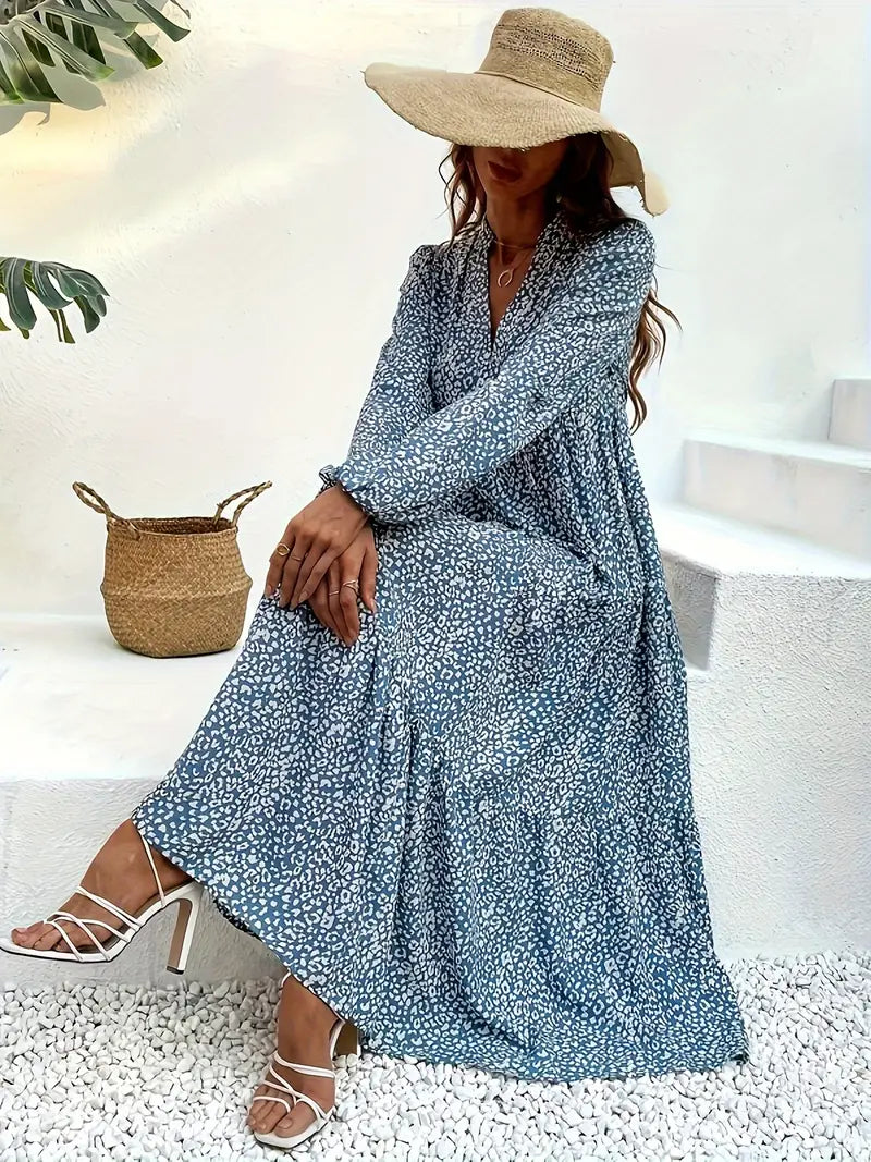 Frederique - Abito maxi boho leopardato Wildfire