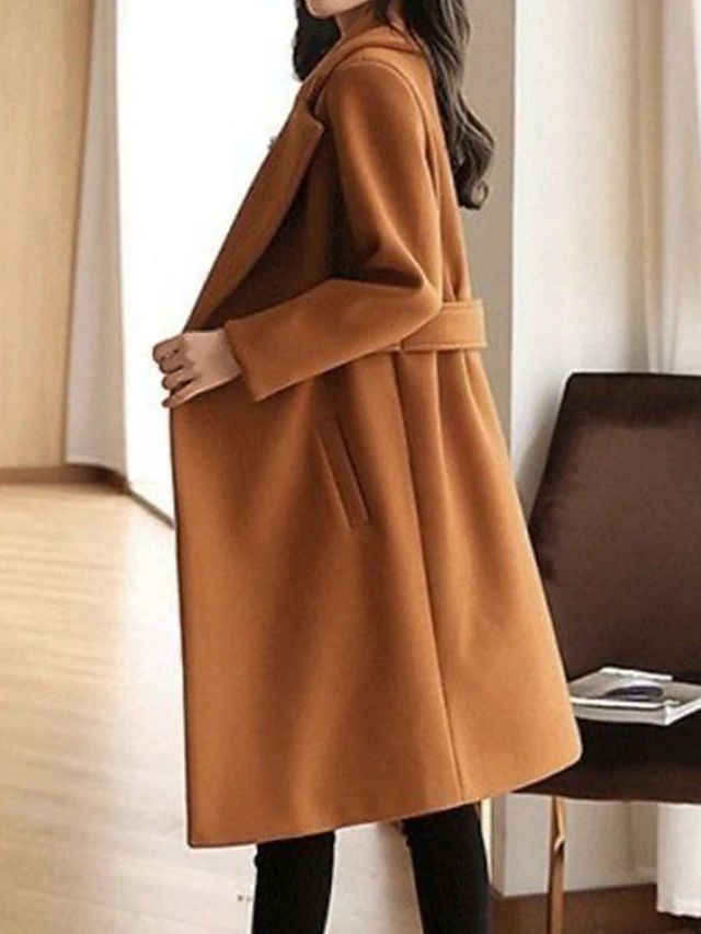 Regine | Cappotto in lana invernale con cintura in design slim