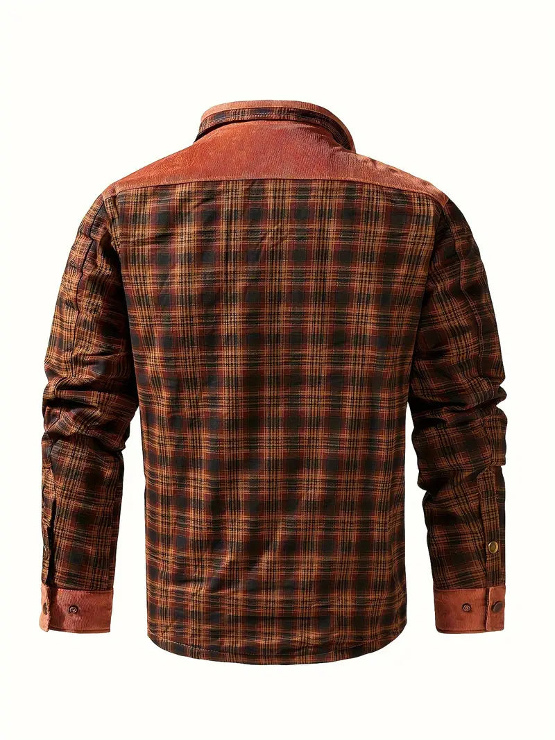 Rero | Camicia a quadri retro da uomo con fodera in pile – Caldo cappotto casual