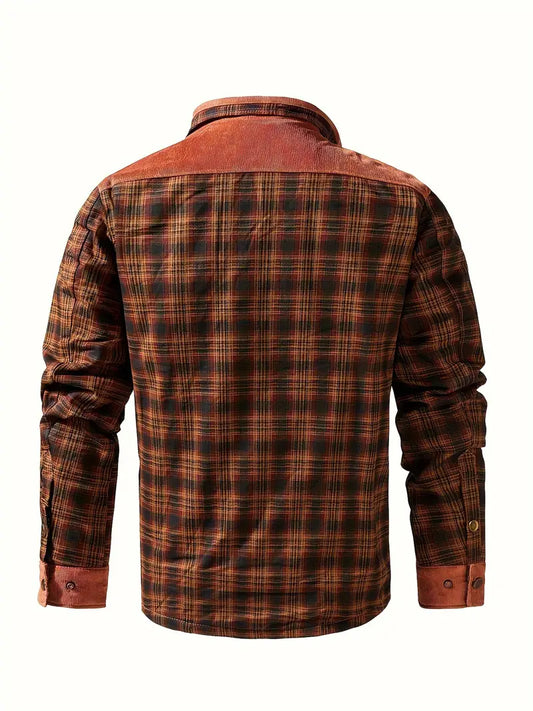 Rero | Camicia a quadri retro da uomo con fodera in pile – Caldo cappotto casual