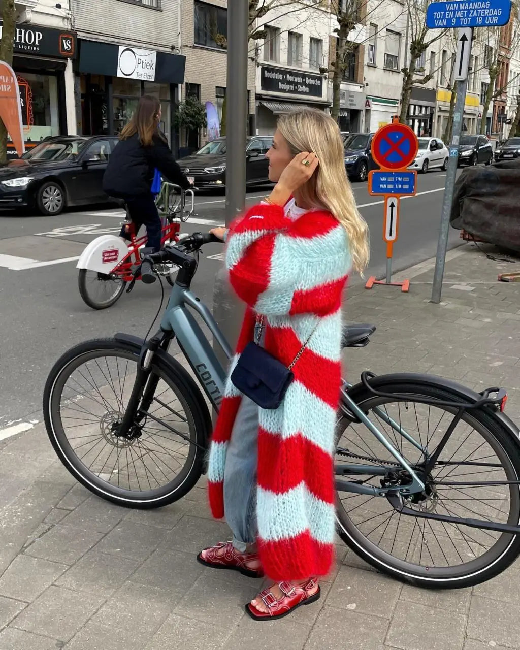 Yalondra | Cardigan lungo in mohair a righe
