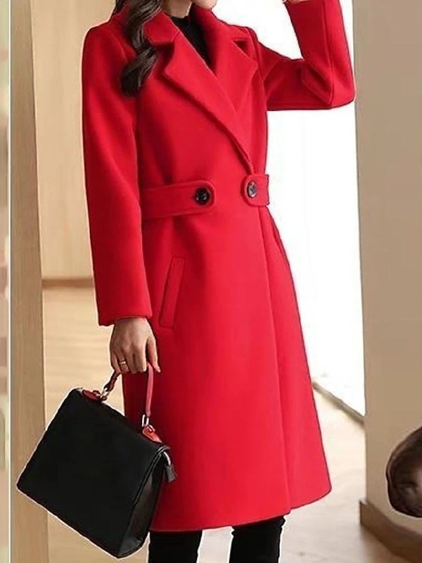 Regine | Cappotto in lana invernale con cintura in design slim