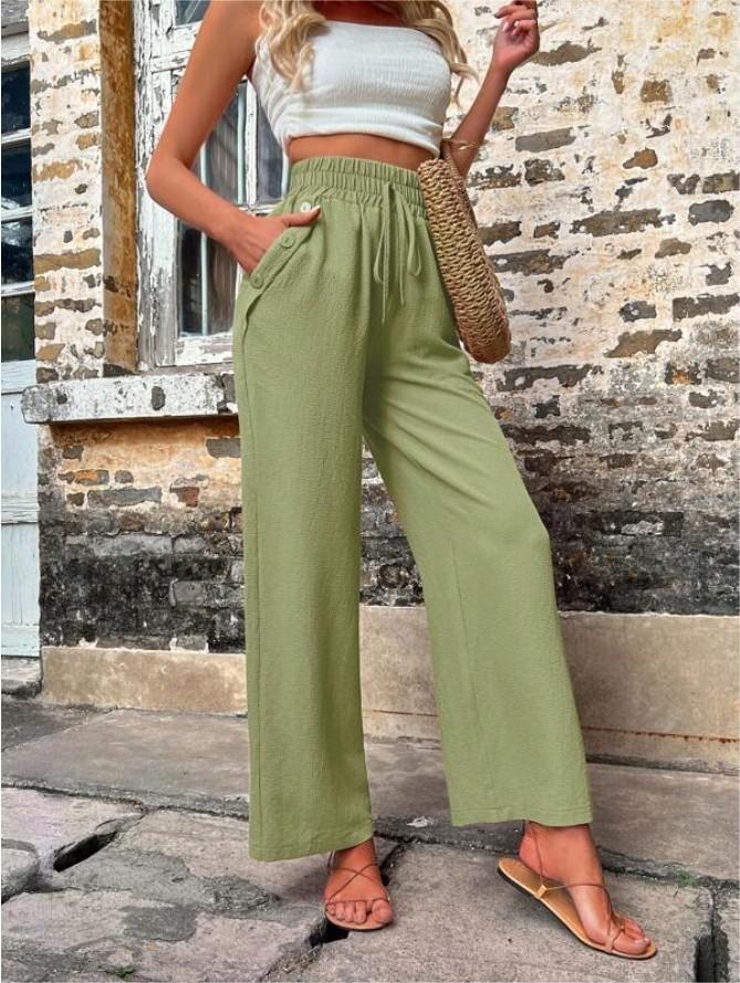 Dolores - Pantaloni larghi a vita alta con cordino