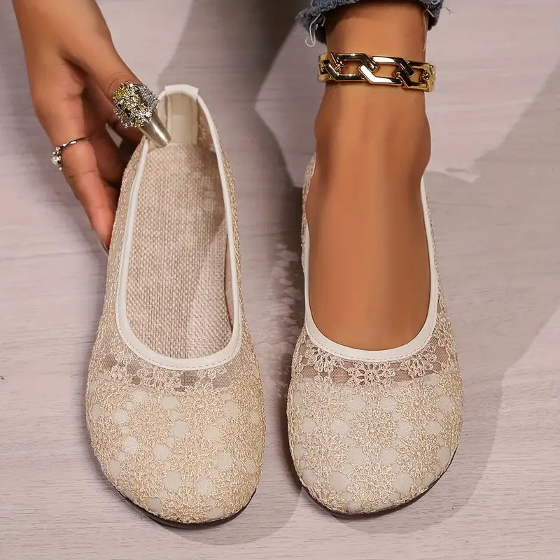 Jessamine | Scarpe da Balletto Vintage in Mesh Traspirante