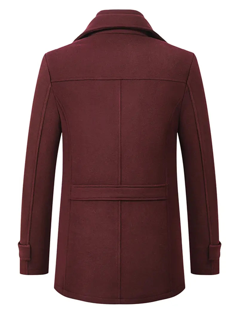 Quinten | Cappotto in lana vergine per uomini, business casual, giacca calda e spessa