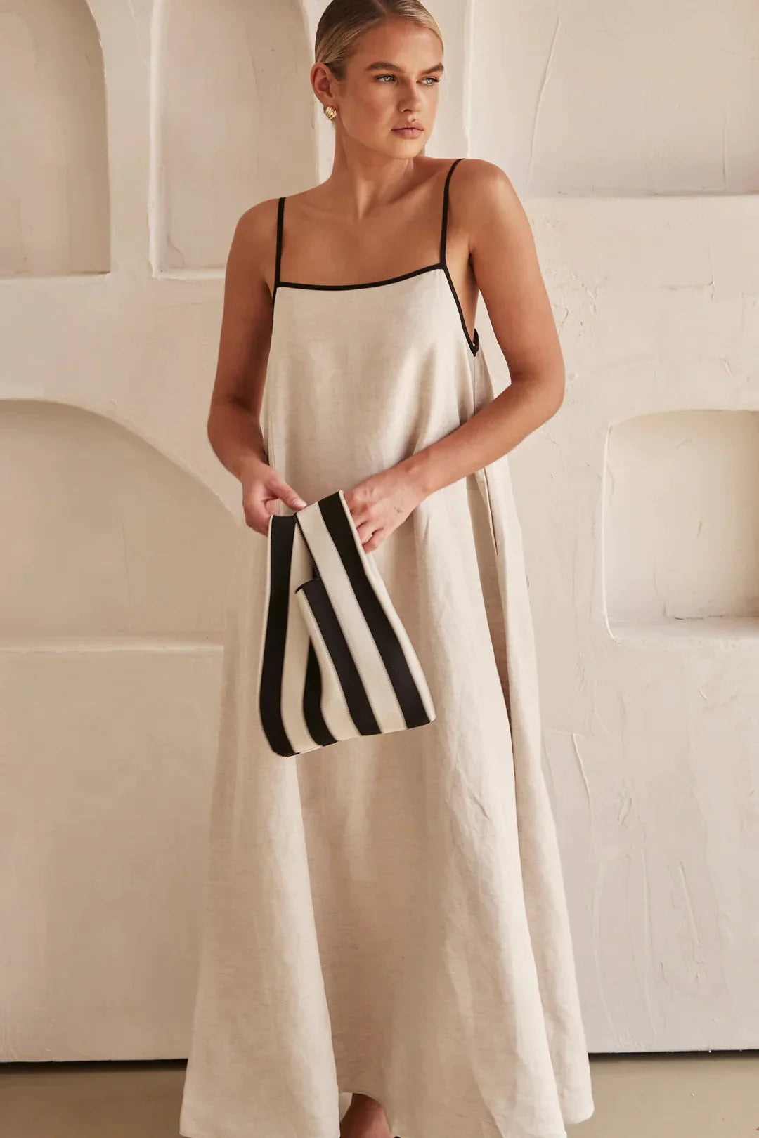 Maximi | in lino con contrasto