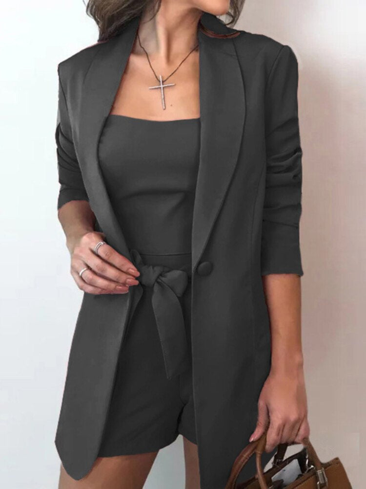 Golda - Giacca senza maniche, pantaloni a vita alta, set da 3 pezzi