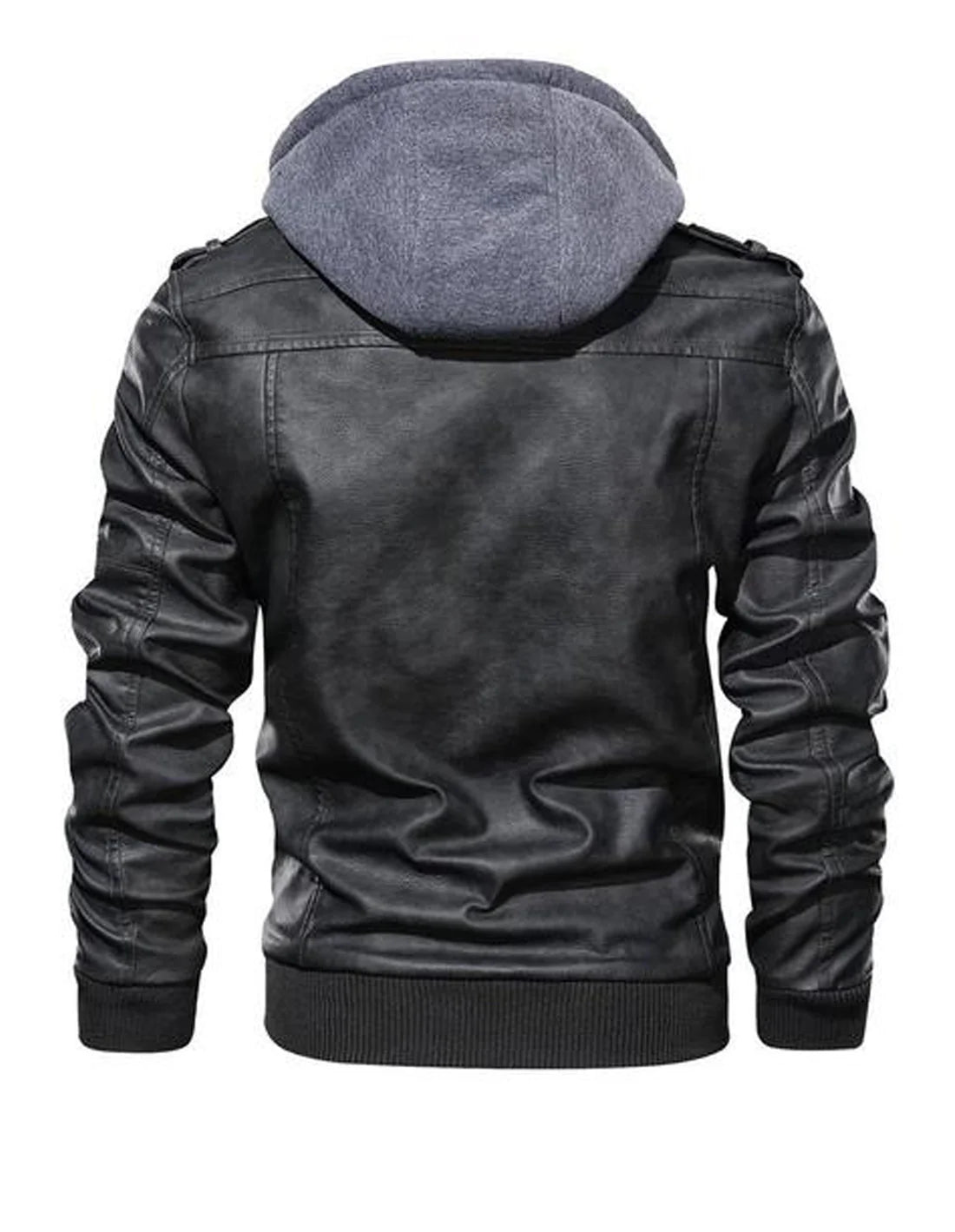 Prio | Giacca in pelle invernale premium elegante con cappuccio