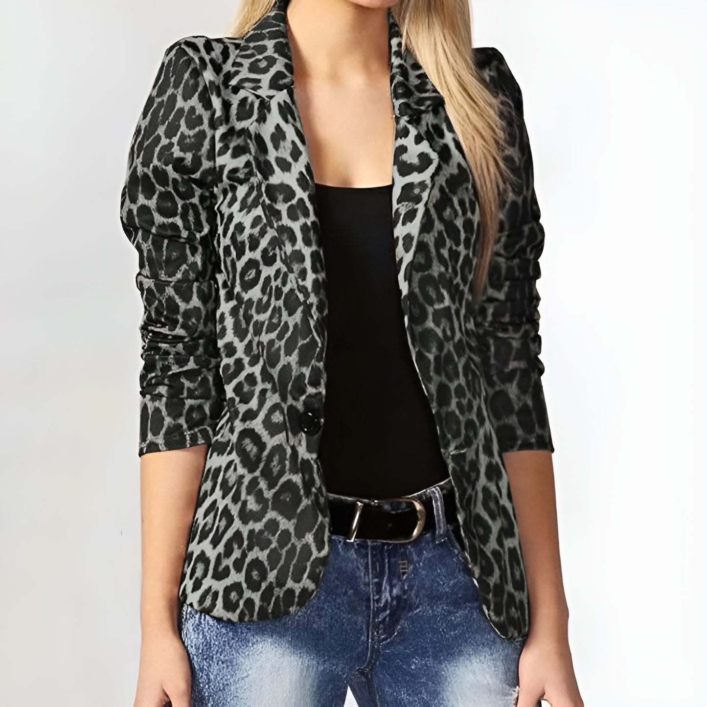 Nevaeh | Blazer con stampa animale e colletto a revers