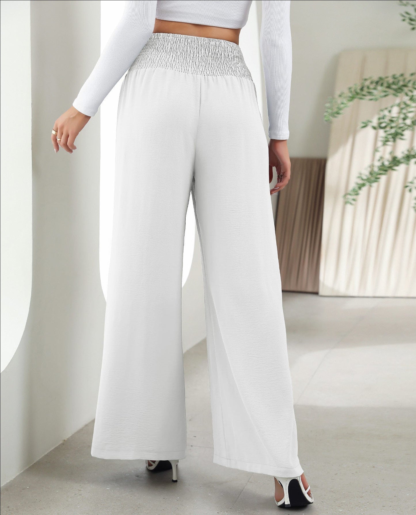 Deirdre - Pantaloni elasticizzati a vita alta