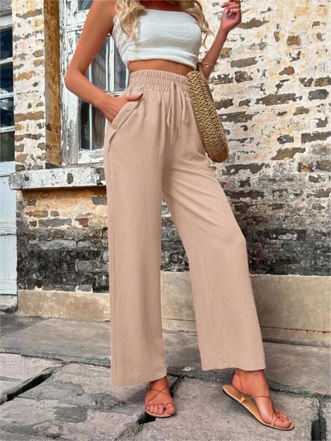 Dolores - Pantaloni larghi a vita alta con cordino