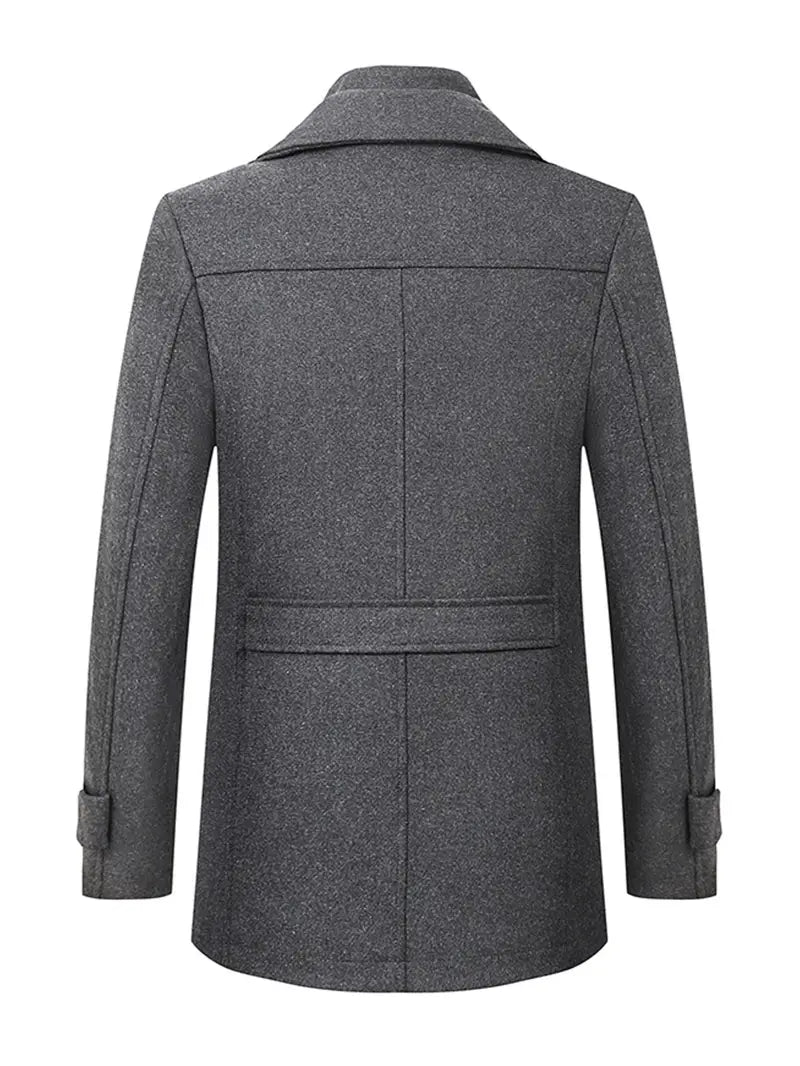 Quinten | Cappotto in lana vergine per uomini, business casual, giacca calda e spessa
