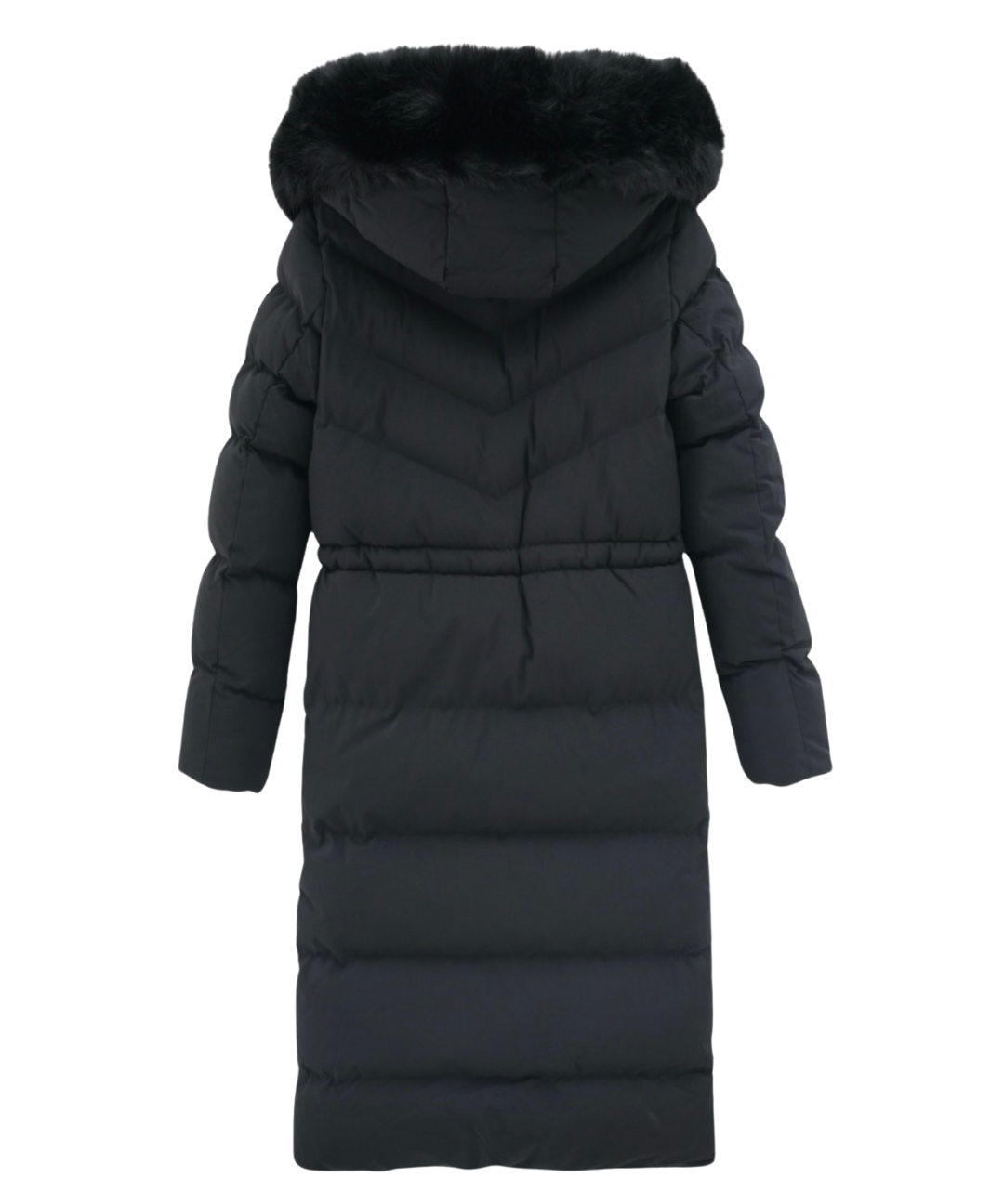 Cappotto invernale per donne | Giacca lunga trapuntata | Foderato caldo | Cappuccio con pelliccia sintetica