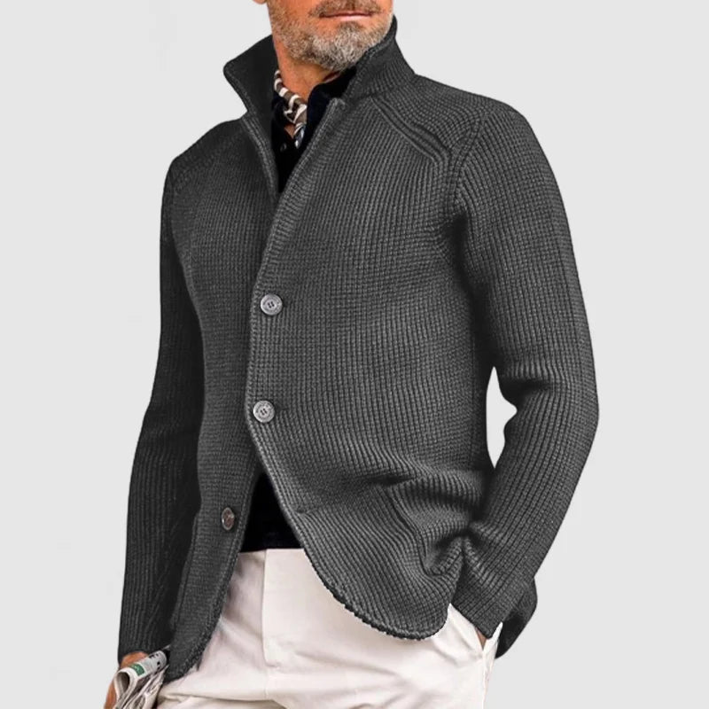 Matin | Cardigan elegante in maglia spessa per uomini – Monocromatico, comodo ed elegante