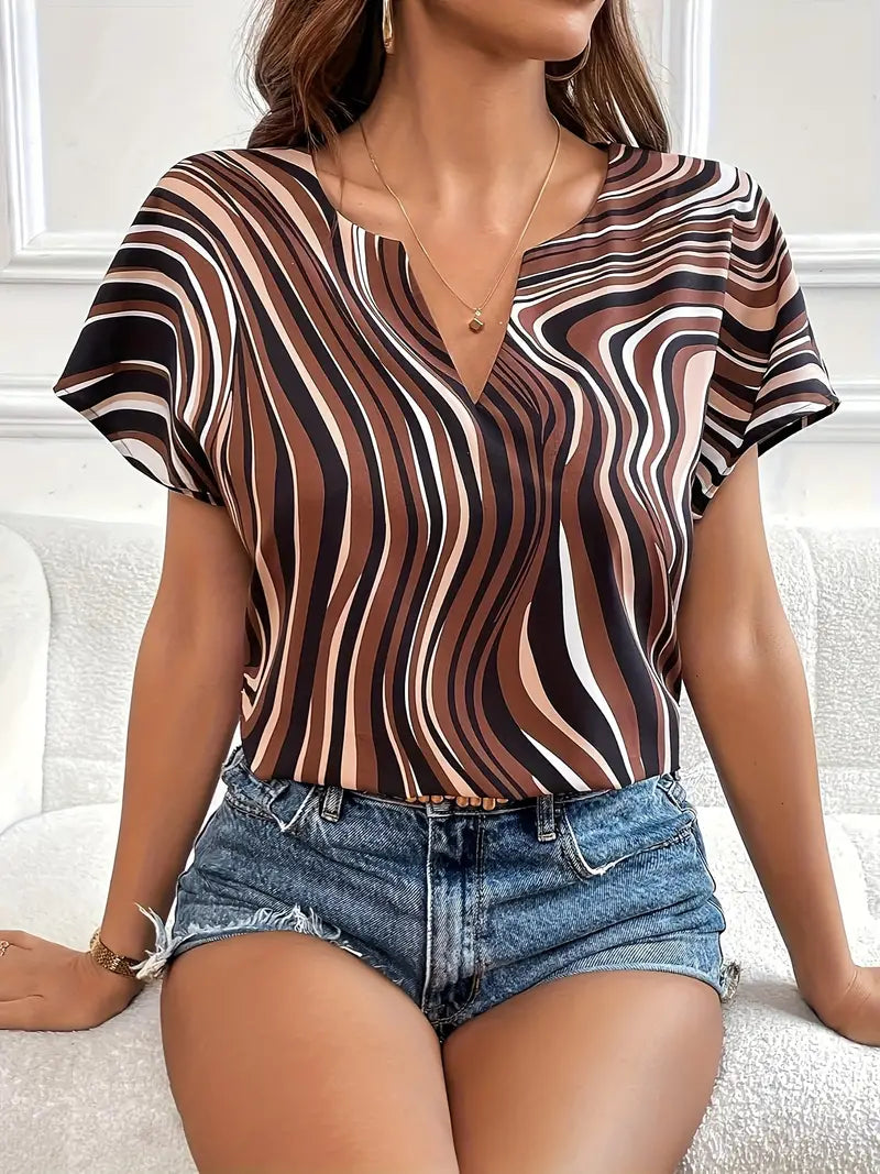 Beate - Eleganza e comfort per le giornate di sole – la tua blusa casual a maniche corte perfetta