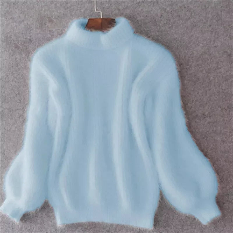 Amarie | Pullover vintage in angora: lavorato a maglia larga e monocolore