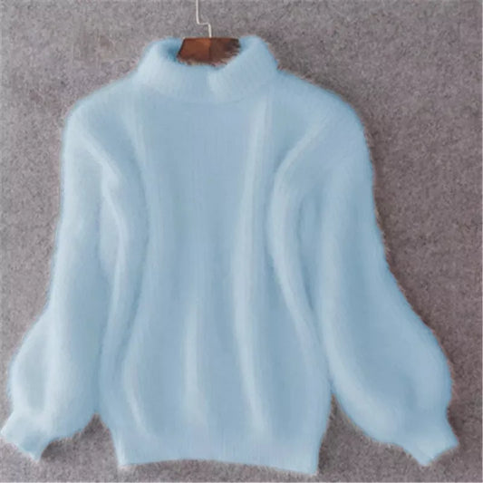 Amarie | Pullover vintage in angora: lavorato a maglia larga e monocolore