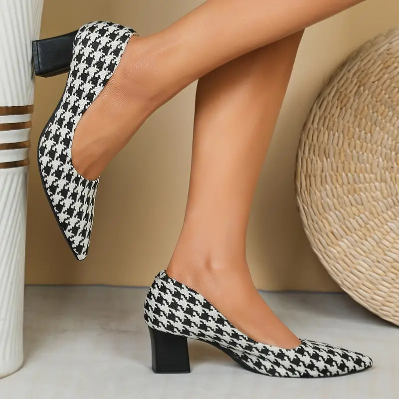 Giselle  | Tacchi Alti con Motivo a Houndstooth