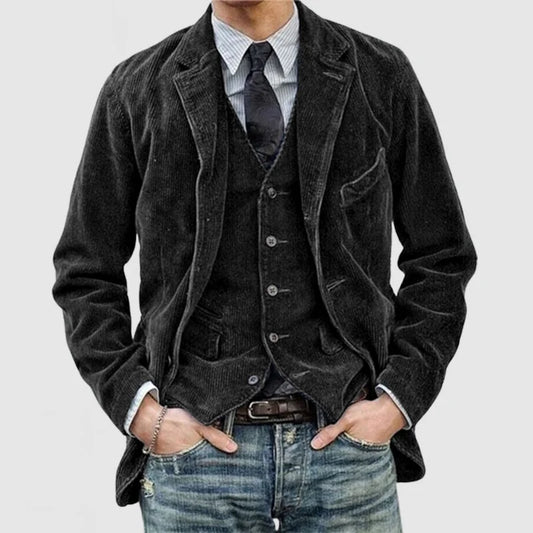 Blazer in corduroy da uomo | Look vintage | Doppiopetto classico | Struttura morbida