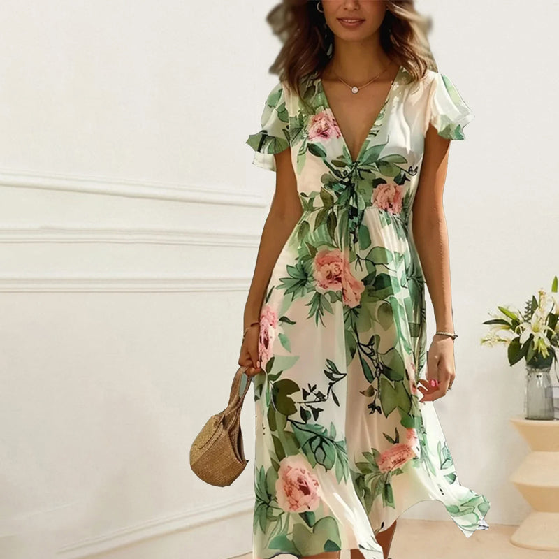Enya | Elegante vestito con motivo floreale