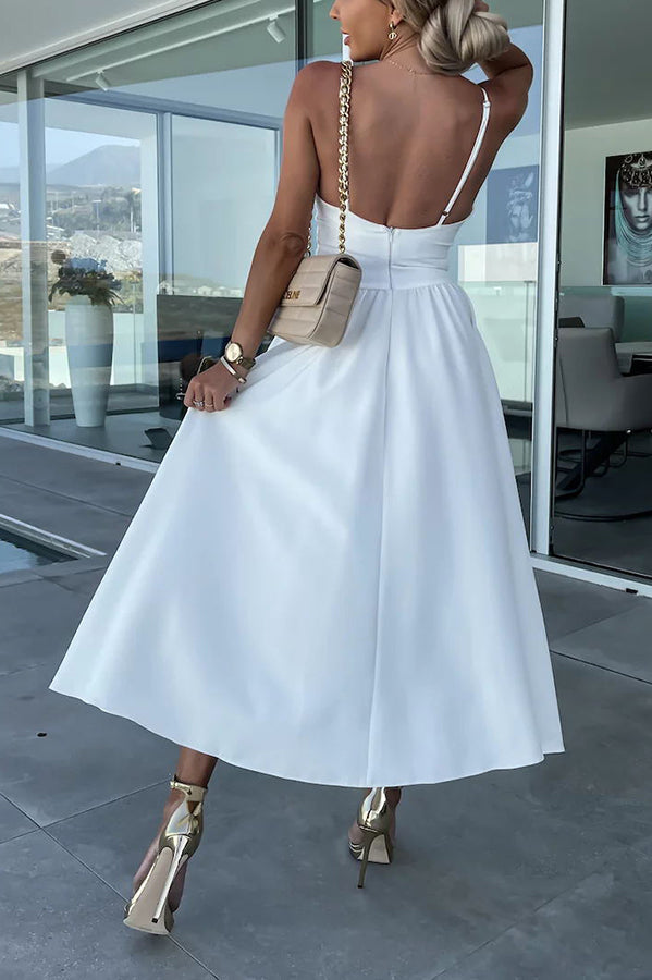 Cara | Comodo vestito midi con tasche a taglio