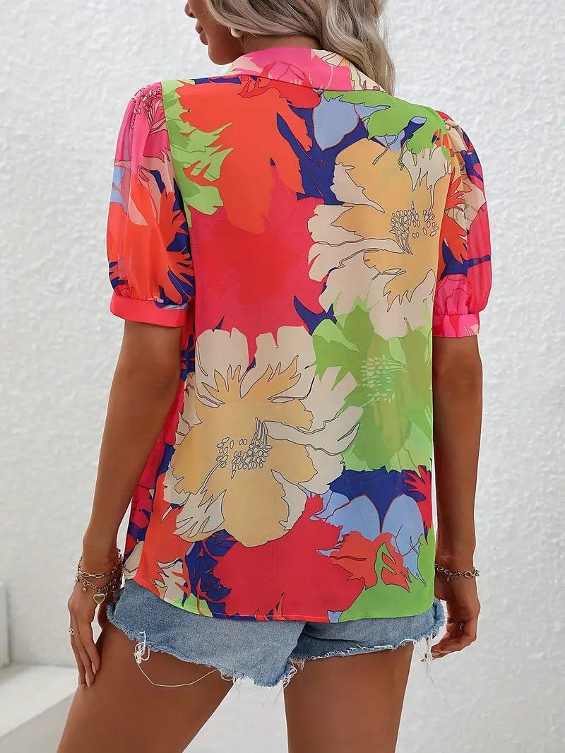 Amy - Camicia con stampa floreale e bottoni