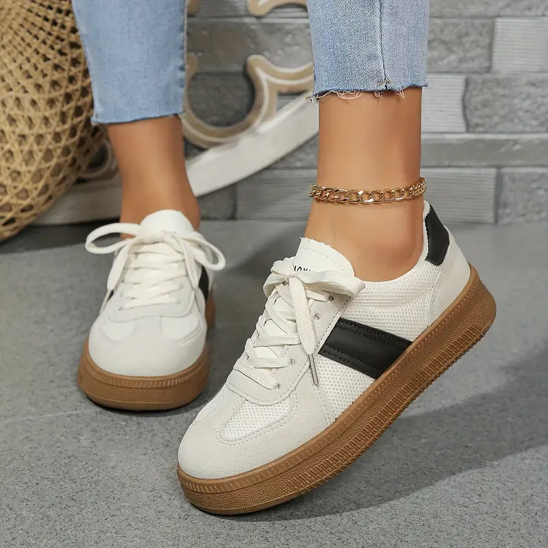 Evelyn - Sneakers sportive eleganti con lacci e plateau
